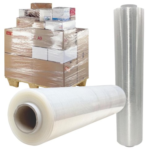 Folia Stretch 3kg Transparentna Rolka Mocna Bezbarwna Przeźroczysta XXL