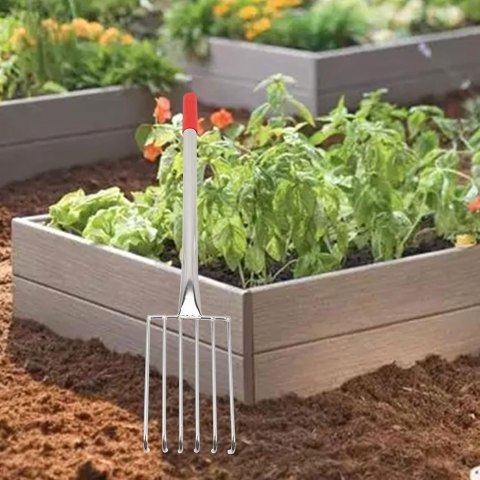 Grabki Ogrodowe Ogrodnicze Metalowe Pazurki do Grabienia Spulchniania 6 Zębne 106 cm