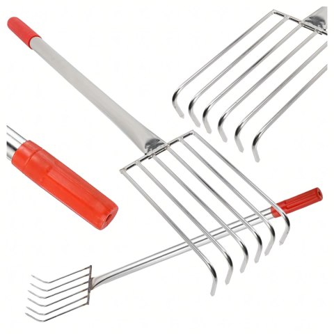 Grabki Ogrodowe Ogrodnicze Metalowe Pazurki do Grabienia Spulchniania 6 Zębne 56 cm
