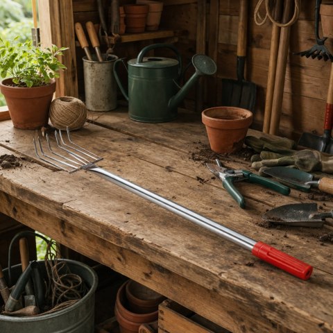 Grabki Ogrodowe Ogrodnicze Metalowe Pazurki do Grabienia Spulchniania 6 Zębne 56 cm