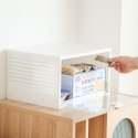 Pudełko Pojemnik Organizer na Buty z Klapą Klapką Pudełko do Szafy Białe