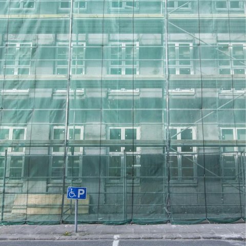 Siatka Ochronna Osłonowa na Rusztowania Rusztowaniowa Zielona 2,57x10m 60g