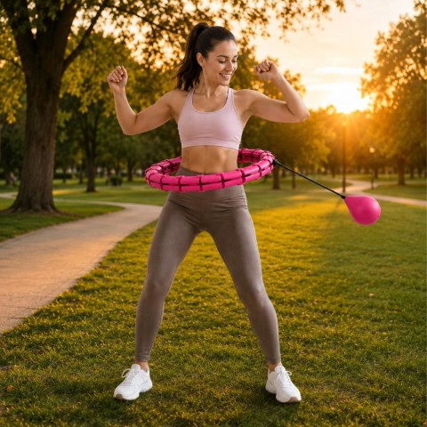 320 x Hula Hop Hulahop z Obciązeniem i Wypustkami Odchudzające Składane + Pas