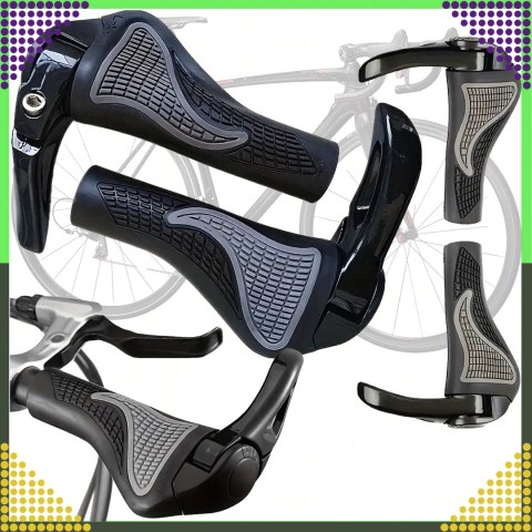 Gripy Chwyty Rowerowe z Rogami Rączki do Roweru Kierownicy Profilowane 2szt