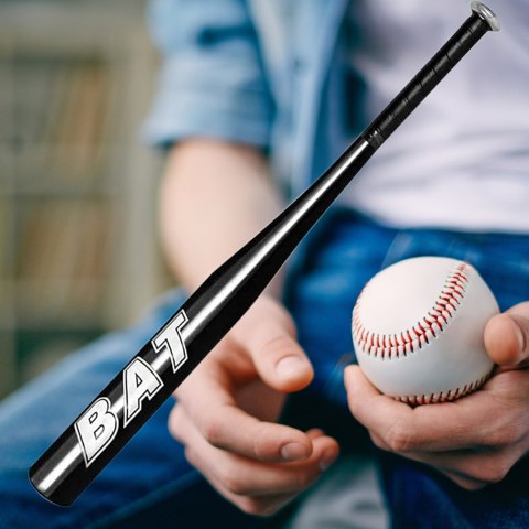 Kij Baseballowy Bejsbolowy Bat Aluminiowy 25" 64cm Mocny Treningowy Czarny