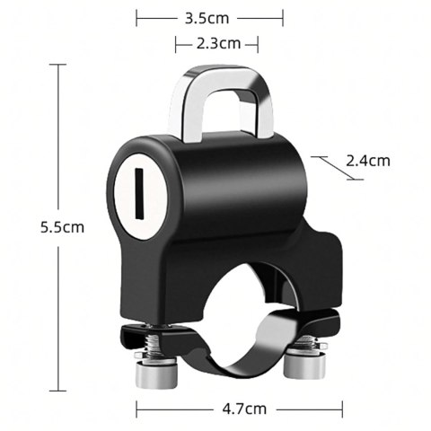 Zamek Blokada do Kasku Motocyklowego Antykradzieżowa Zabezpiecznie 20-24mm