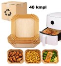 48 x Wkład Air Fryer Papier Wkłady Papierowe do Frytkownicy Beztłuszczowej 20x20cm 100szt.