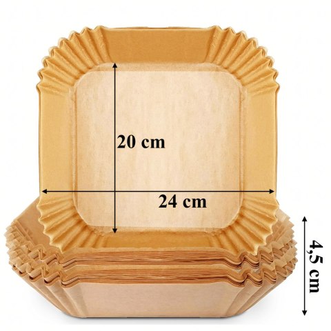 960kmpl x Wkład Air Fryer Papier Wkłady Papierowe do Frytkownicy Betłuszczowej 20x20cm 100szt.