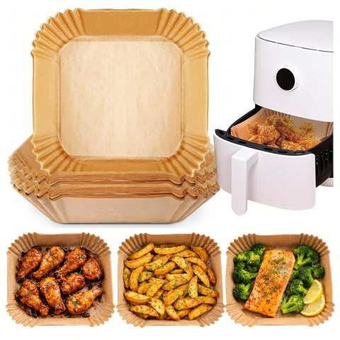 960kmpl x Wkład Air Fryer Papier Wkłady Papierowe do Frytkownicy Betłuszczowej 20x20cm 100szt.