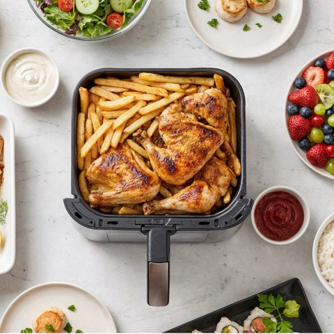 Frytkownica Beztłuszczowa Air Fryer 8L Frytownica 1700W 12 Programów Mocna