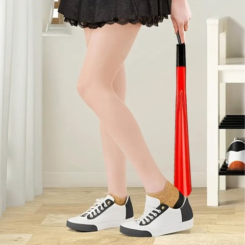 Łyżka do Butów Plastikowa Wytrzymała Czerwona 48 cm Długa z Haczykiem