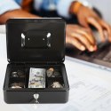 Metalowa Kasetka na Pieniądze Bilon Monety Banknoty Dokumenty Sejf Klucze