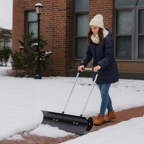 Pług Łopata Do Śniegu Odśnieżarka Zgarniacz Odśnieżacz Na Kołach 95cm