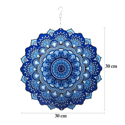 Wisząca Błystka Ozdoba Łapacz Wiatrowa 12" Mandala 3D do Ogrodu Pokoju