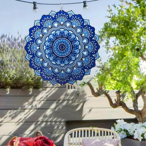 Wisząca Błystka Ozdoba Łapacz Wiatrowa 12" Mandala 3D do Ogrodu Pokoju
