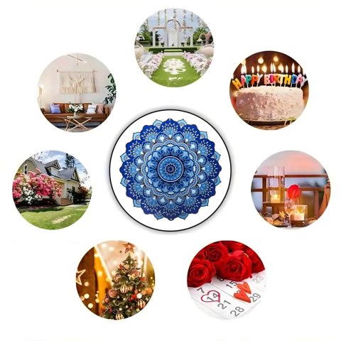 Wisząca Błystka Ozdoba Łapacz Wiatrowa 12" Mandala 3D do Ogrodu Pokoju