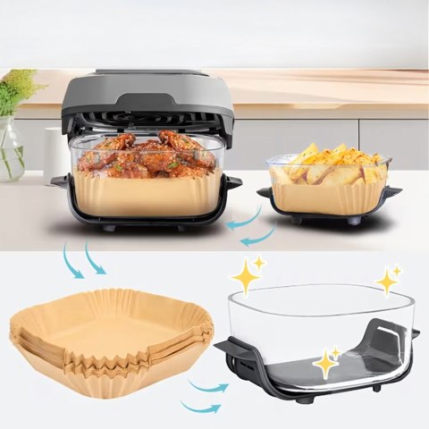 Wkład Air Fryer Papier Wkłady Papierowe do Frytkownicy Beztłuszczowej 20x20cm 100szt.