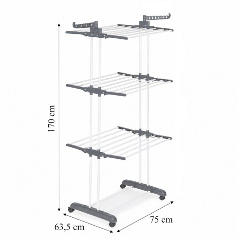 120 x Suszarka Wieszak na Pranie XXL Składana Stojąca do 50 kg Stabilna Kółka