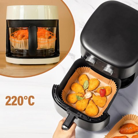 2200 x Wkład Air Fryer Papier Wkłady Papierowe do Frytkownicy Betłuszczowej 16x16cm 36g 100szt.