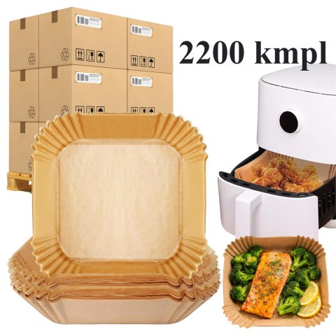 2200 x Wkład Air Fryer Papier Wkłady Papierowe do Frytkownicy Betłuszczowej 16x16cm 36g 100szt.