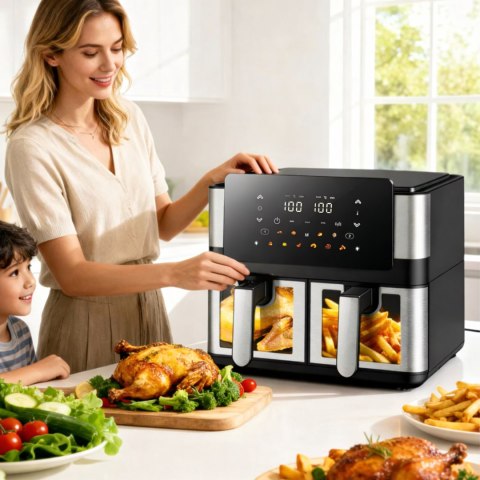 30 x Frytkownica Beztłuszczowa Air Fryer 8L 4+4L Frytownica 2000W 12 Programów