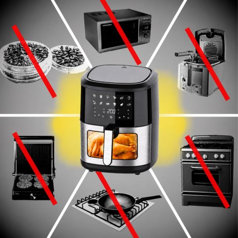 Frytkownica Beztłuszczowa Air Fryer 6L Frytownica 1500W 12 Programów Mocna