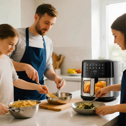 Frytkownica Beztłuszczowa Air Fryer 6L Frytownica 1500W 12 Programów Mocna