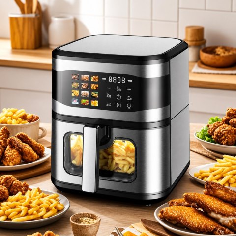 Frytkownica Beztłuszczowa Air Fryer 8L Frytownica 1700W 12 Programów Mocna