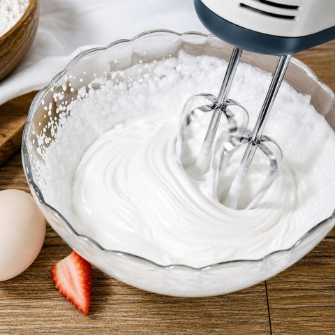 Robot Kuchenny Mikser Ręczny Mocny z Stalową Misą 7 Prędkości 100W Końcówki