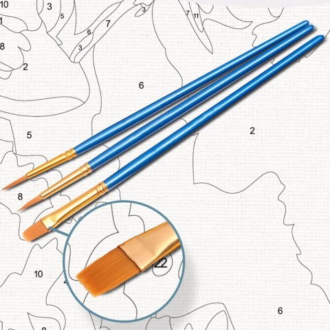 MALOWANIE PO NUMERACH OBRAZ Z RAMĄ DIY ZESTAW PĘDZLE FARBY PŁÓTNO 30x40