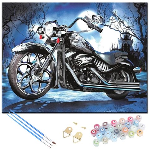 MALOWANIE PO NUMERACH OBRAZ Z RAMĄ DIY ZESTAW PĘDZLE FARBY PŁÓTNO 30x40