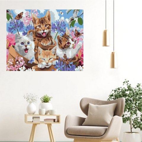 MALOWANIE PO NUMERACH OBRAZ Z RAMĄ DIY ZESTAW PĘDZLE FARBY PŁÓTNO 30x40
