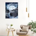 MALOWANIE PO NUMERACH OBRAZ Z RAMĄ DIY ZESTAW PĘDZLE FARBY PŁÓTNO 40x50