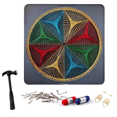 Zestaw Kreatywny Do String Art Przeplatanka Obraz z Nici Ramka 30x30 cm
