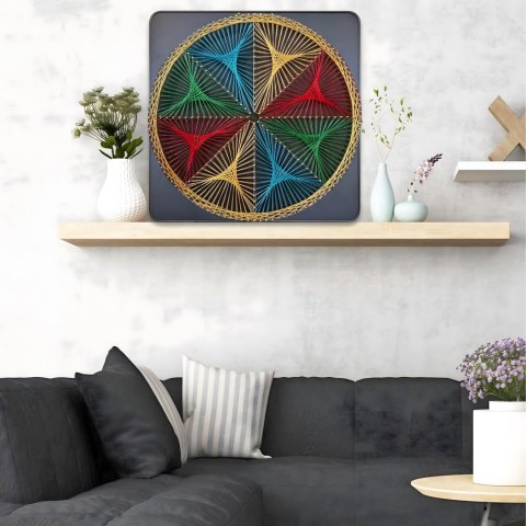 Zestaw Kreatywny Do String Art Przeplatanka Obraz z Nici Ramka 30x30 cm