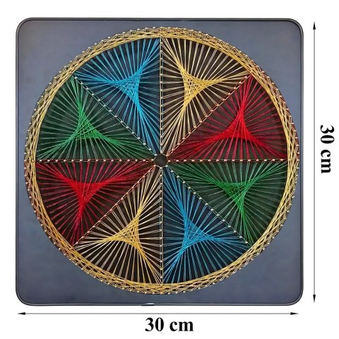 Zestaw Kreatywny Do String Art Przeplatanka Obraz z Nici Ramka 30x30 cm