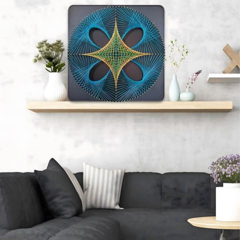 Zestaw Kreatywny Do String Art Przeplatanka Obraz z Nici Ramka 40x40 cm