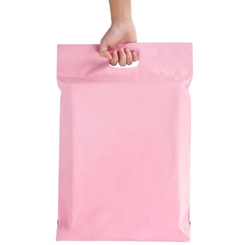 FOLIOPAKI KURIERSKIE RÓŻOWE Z RĄCZKĄ 260x350+70 50szt