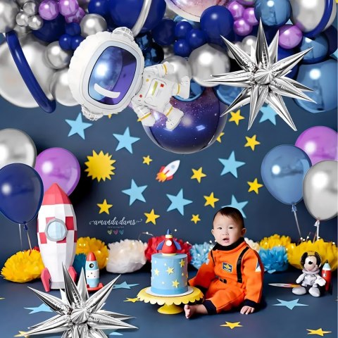 Girlanda Balonowa Zestaw Balonów na Urodziny Astronauta 108 ele