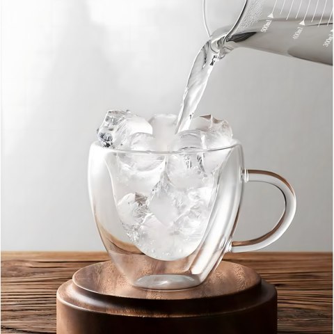 Kubek Miłosny Szklanka w Kształcie Serca Podwójna Ściana Żaroodporny 250 ml