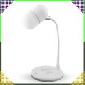 Lampka Biurkowa Nocna Ładowarka Indukcyjna Głośnik Bluetooth Szkolna Nauka