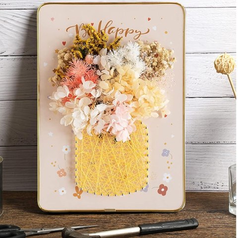 ZESTAW KREATYWNY DO STRING ART PRZEPLATANKA HAFT OBRAZ LED W RAMCE 21x30 CM