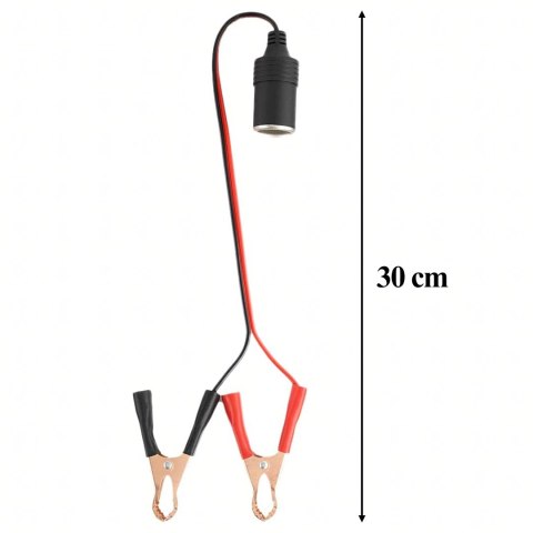 Adapter Przejściówka Gniazda Zapalniczki z Wyjściem na Krokodylki 12V 24V