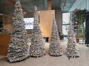Choinka Świąteczna Udekorowana Ozdobna Gotowa Składana 180 cm Lampki Bombki