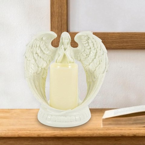 Figurka Dekoracyjna Świecznik Świeca Ozdoba Anioł Aniołek Led Święta Ogród 21cm