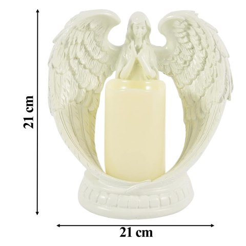 Figurka Dekoracyjna Świecznik Świeca Ozdoba Anioł Aniołek Led Święta Ogród 21cm