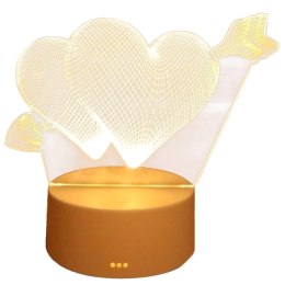 Lampka Nocna Love Serca 3D Illusion do Sypialni dla Dzieci Prezent USB