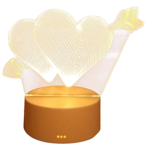 Lampka Nocna Love Serca 3D Illusion do Sypialni dla Dzieci Prezent USB
