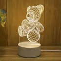 Lampka Nocna Prezent Miś 3D Illusion do Sypialni dla Dzieci Biurkowa USB