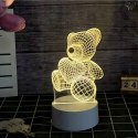 Lampka Nocna Prezent Miś 3D Illusion do Sypialni dla Dzieci Biurkowa USB